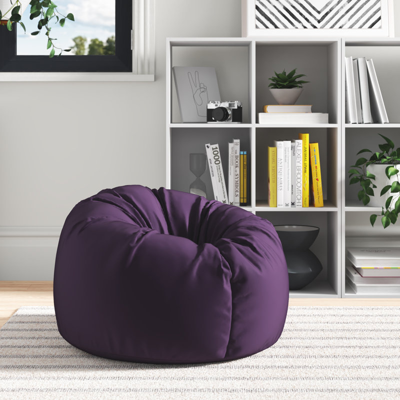 Attenborough Polyester Outdoor Friendly Refillable Bean Bag Chair, Purple, 102cm H x 89cm W x 89cm D