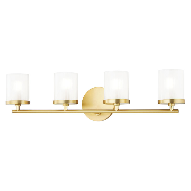 Scroggins 4 - Light Dimmable Vanity light, Laiton vieilli