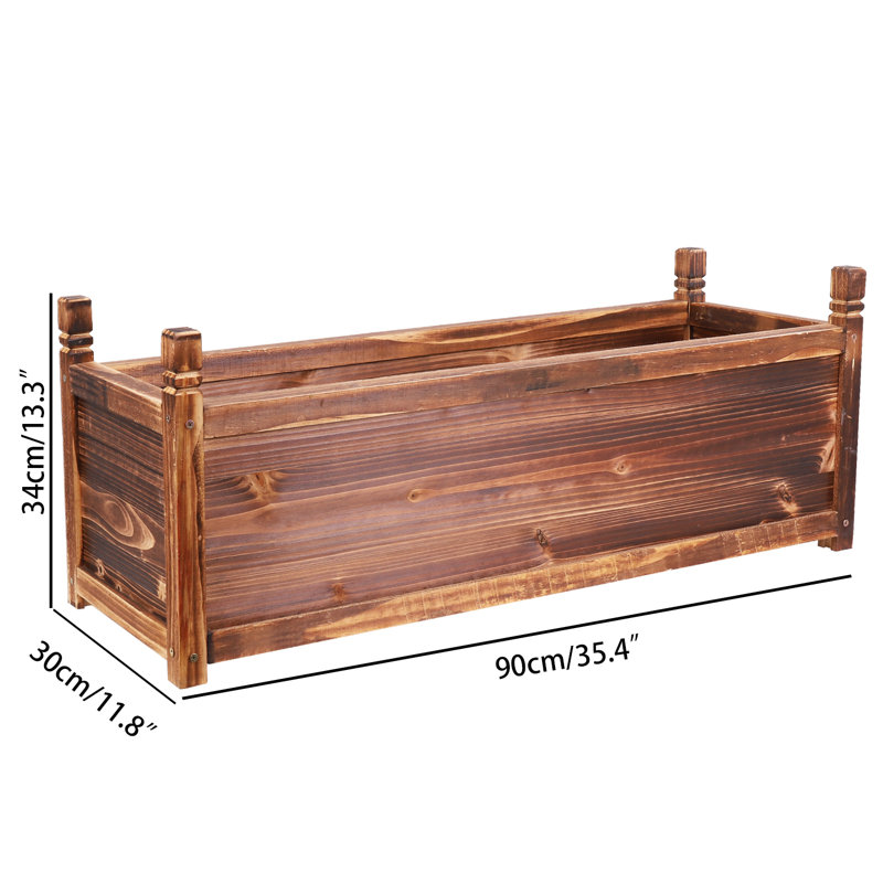 Gautreaux Handmade Wood Elevated Planter, 11.8" H x 35.4" W x 13" D