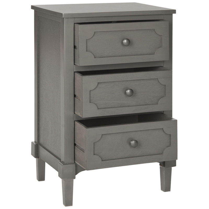 Table de chevet 3 tiroirs Mattalyn, Gris