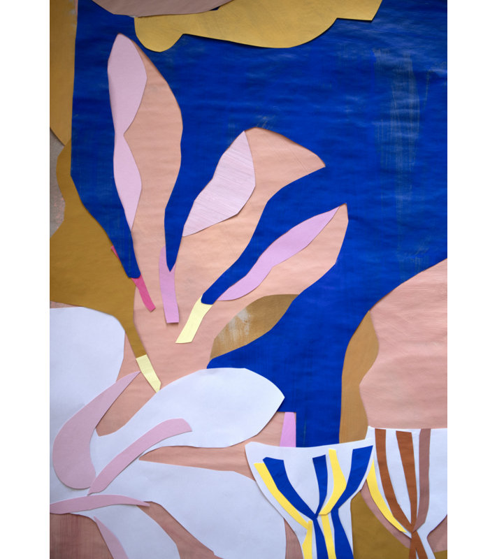Modern Organic Collage by Cyrille Gulassa — Abstract Wall Art, Tan, Framed Canvas, 12 × 18