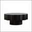 Table basse festonnée noire: forme unique à bord ondulé, pièce centrale élégante pour les espaces élégants-579160188