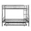 Lit superposé en métal noir avec lit gigogne - Très grand lit double, look élégant, lit gigogne grand. Cadre moderne en fer pour plus de stabilité. Barrières de sécurité sécuritaires. Option d'économie d'espace. Assemblage facile.-1121716210-1121715980