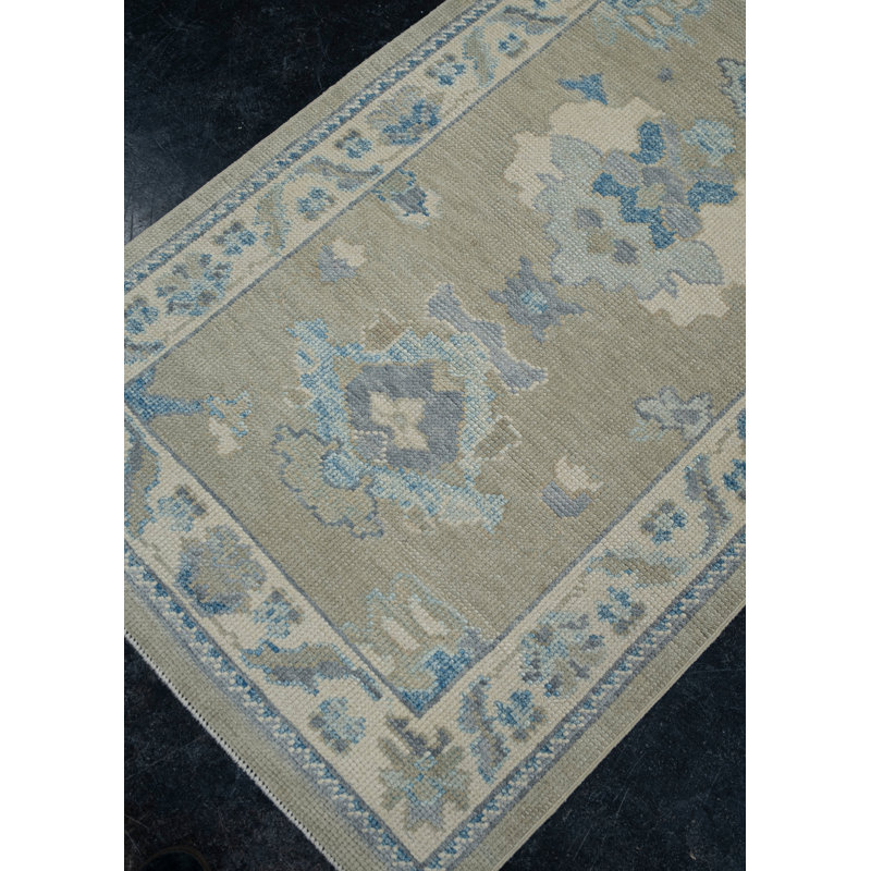 Tapis turc Oushak fait à la main 2 pi 8 po x 9 pi 11 po