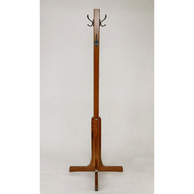 Solid Wood Freestanding 4 - Hook Coat Rack