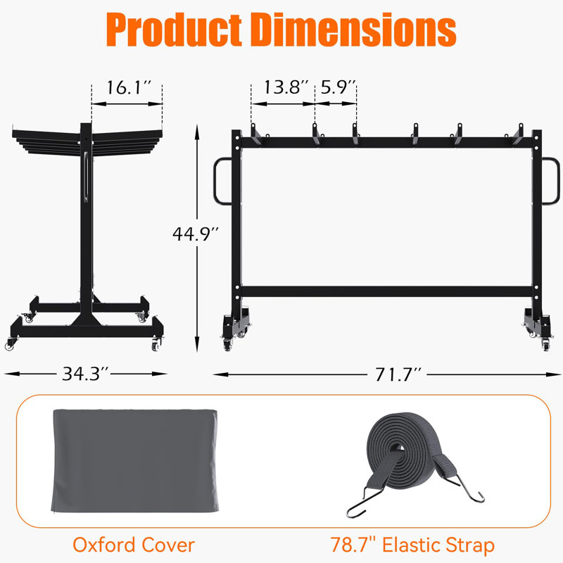 Folding Chair Dolly Storage Rack With Swivel Wheels