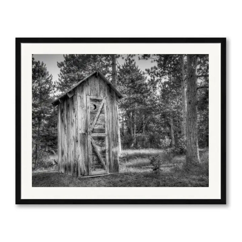 The Outhouse Print by Scott Norris, Black Single Picture Framed Paper, White, 18" H x 22" W