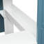 Lit mezzanine double en bois pleine grandeur blanc et bleu avec garde-robe intégrée et espace d'étude de conception moderne, espace fonctionnel, structure de support de rangement facile à installer, utilisation multiple, aménagement compact-797965083