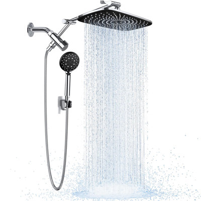 Rain Shower Head and Wide Showerhead Combo