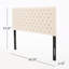 Tête de lit tapissier beige pour grand lit, tête de lit en tissu d'aspect contemporain moderne, compatible avec le style de la chambre à coucher, assemblage requis-485496650