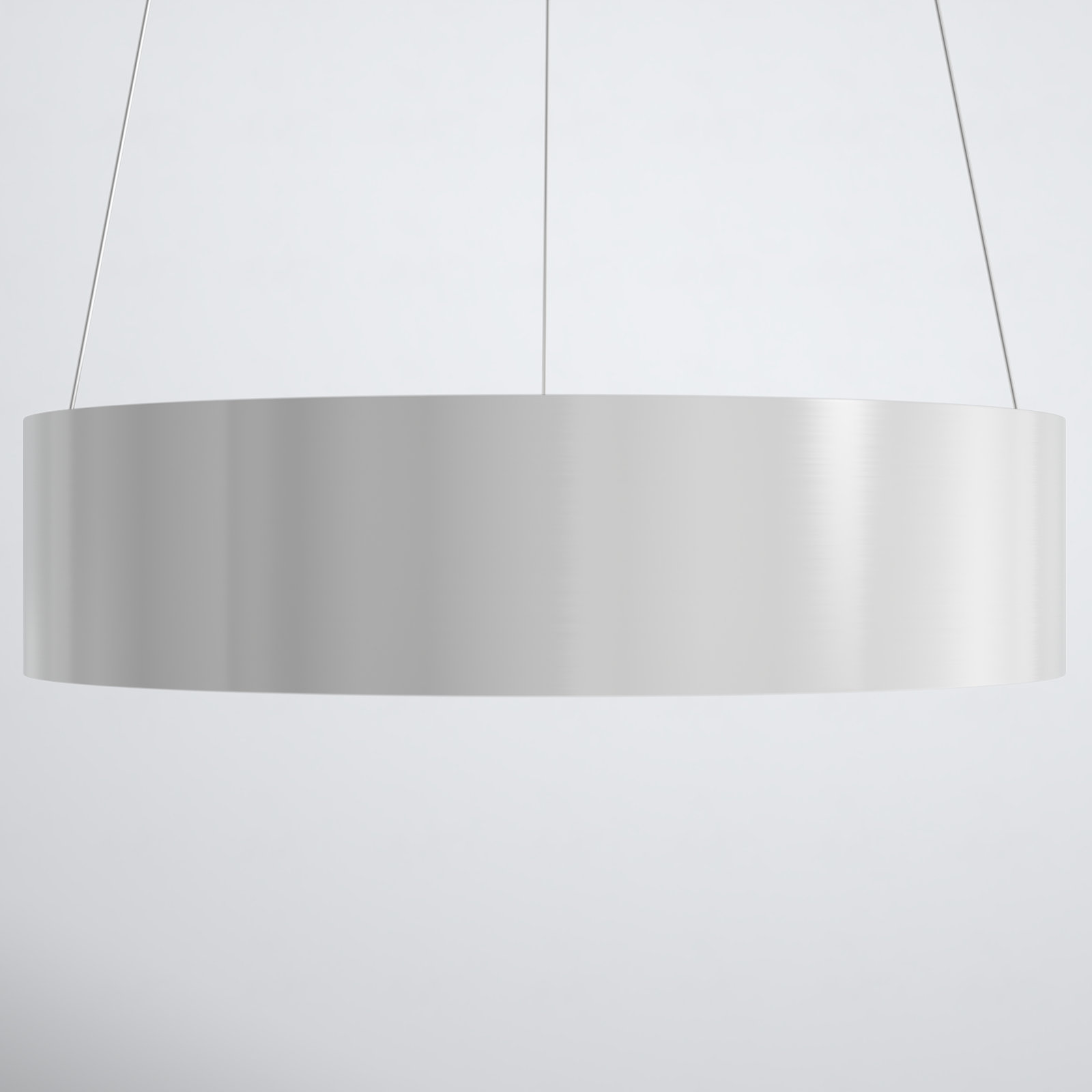 Romain Single Light Acrylic Dimmable LED Pendant, Brushed Aluminum, 4" H x 18" W x 18" D