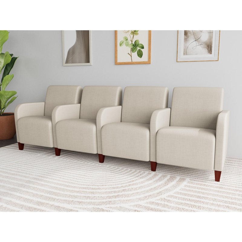 Siena Lounge Reception 4 Seat Tandem Seating, Mahogany, Plot Line Neutral