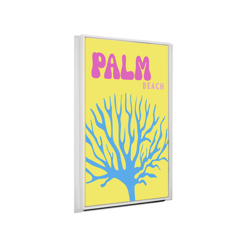 Palm Beach, White Floater Framed, 41" H x 27" W