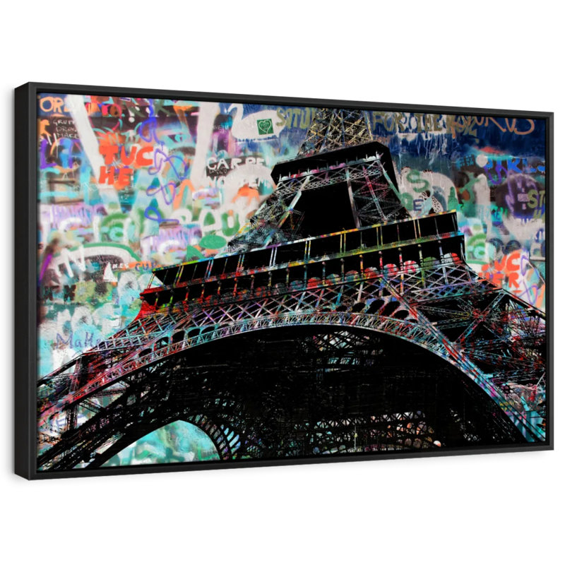 Graffiti Eiffel Tower Canvas Print, 9" H x 13" W