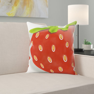 Strawberry Square Pillow Cover & Insert