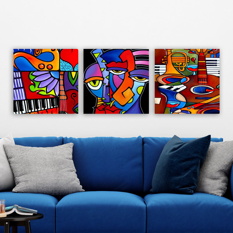 Ensemble de 3 impressions panoramique sur toile tendue