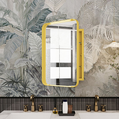 Recessed Metal Framed Medicine Cabinet With Mirror And Adjustable Shelves Wall Mirror With Storage For Bathroom