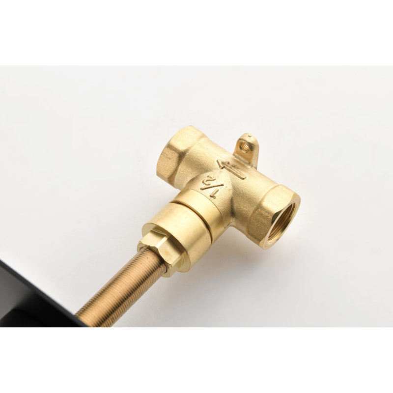 Douche 3/4 po en métal coulé avec contrôle de volume - noir mat, laiton. Très haut débit, poignée réglable, contrôle précis de la température, réglage précis des spécifications,