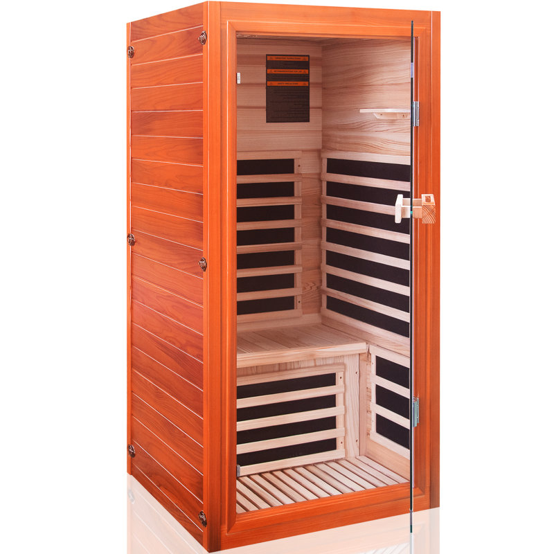 Sauna simple avec plaques chauffantes en époxy et bois de sapin Douglas