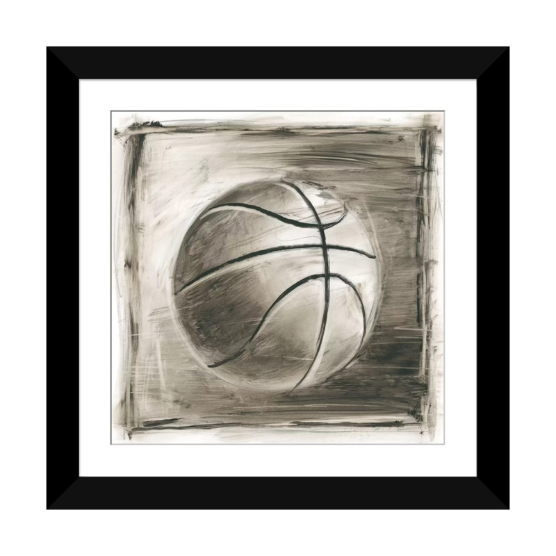 «Varsity II», impression sur toile, H 24 po x l 24 po x P 1 po, Papier d'art encadré noir, Blanc