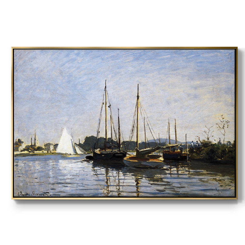 «Pleasure Boats, 1872», reproduction d'art sur toile, H 25 po x l 37 po x P 2 po, Toile avec cadre doré