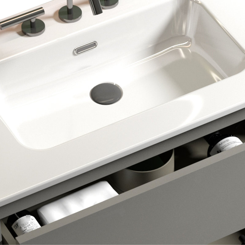 Meuble-lavabo gris 36 po - Silencieux, ergonomique, gris extra moderne, spacieux, silencieux, Gris, 36"
