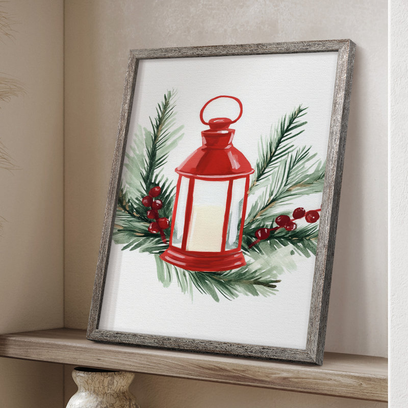 «Christmas Holiday», art encadré en bois massif CECXXXV, H 11 po x l 9 po