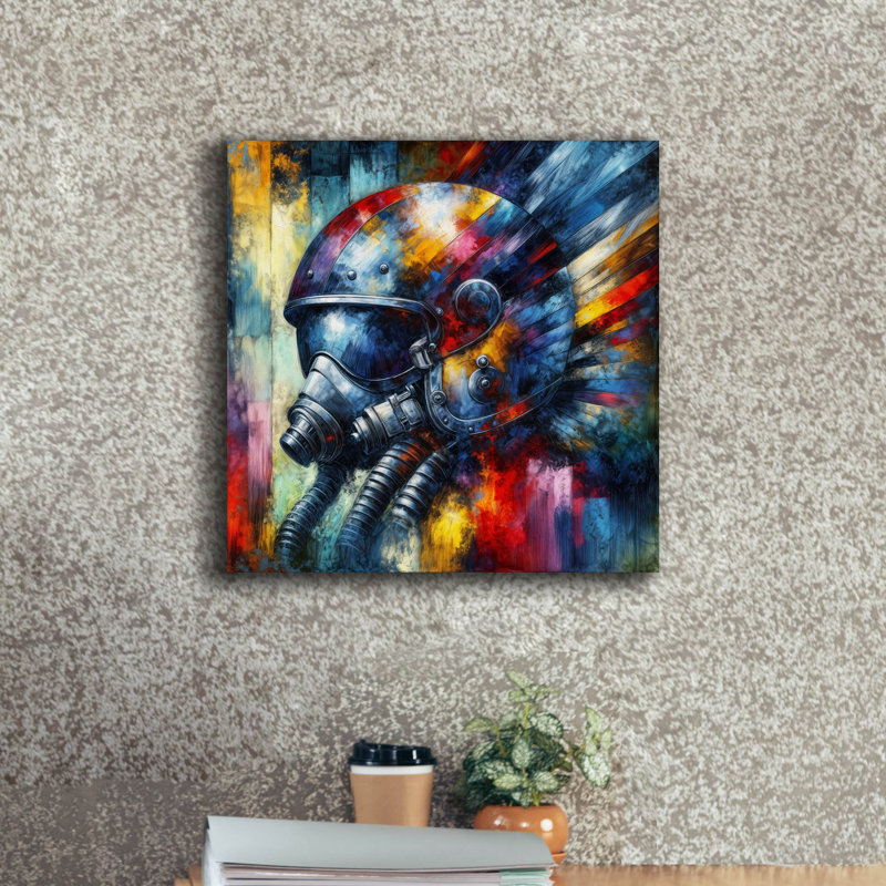 'Fighter Pilot Abstract' by Rey Klimt Canvas Wall Art, 18" H x 18" W