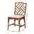 bali & pari Rio Marbled Tortoise Natural Rattan Dining Chair - Handwoven Wicker Accent Side Chair with Removable Cushion, for Dining Room or Accent Seating