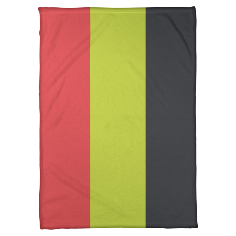 Quilted Throw Blanket, 62.5" W x 82.5" L, Torch Red/Volt Green/Charcoal
