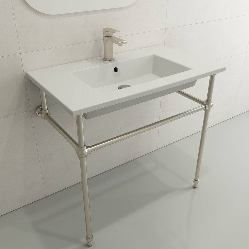 Ravenna 19.7 in. L Bathroom Sink, Matte White, Single-Hole