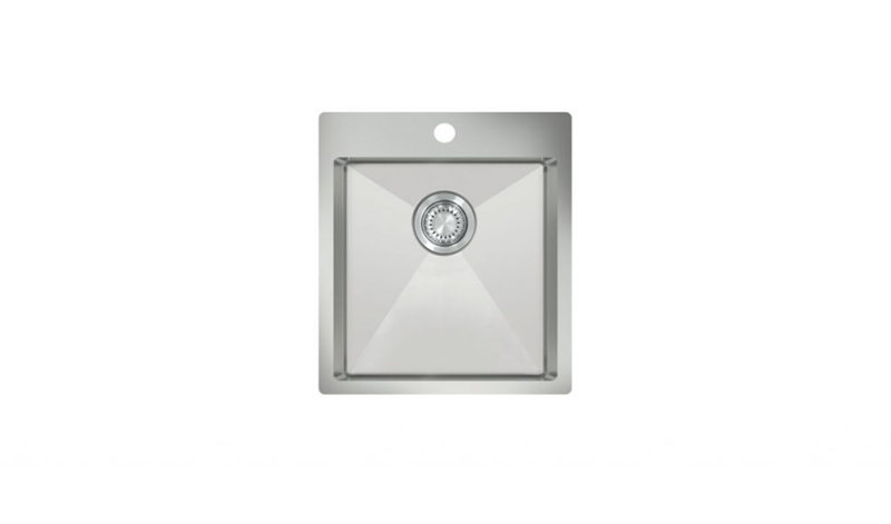 Ukinox 505mm W Single Bowl Stainless Steel Kitchen Sink with 1 Faucet Hole, 203mm H x 450mm W x 505mm D