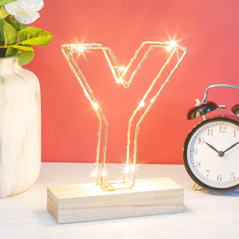 Light Up Letter  | Personalised Initial Copper Letter Light LED Alphabet Light Jim, Y