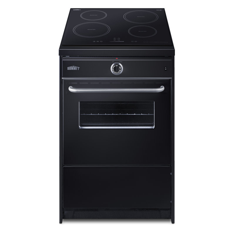 Summit Appliance 24" Wide White Induction Range, Black