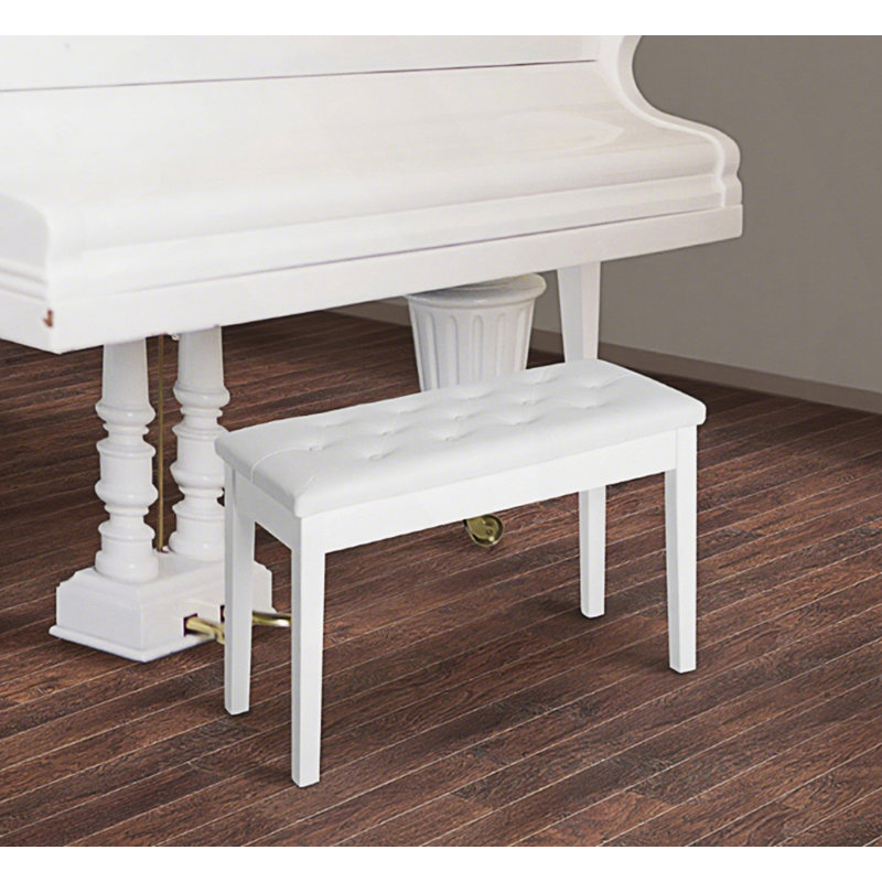 Piano Bench, Duet Piano Chair, White