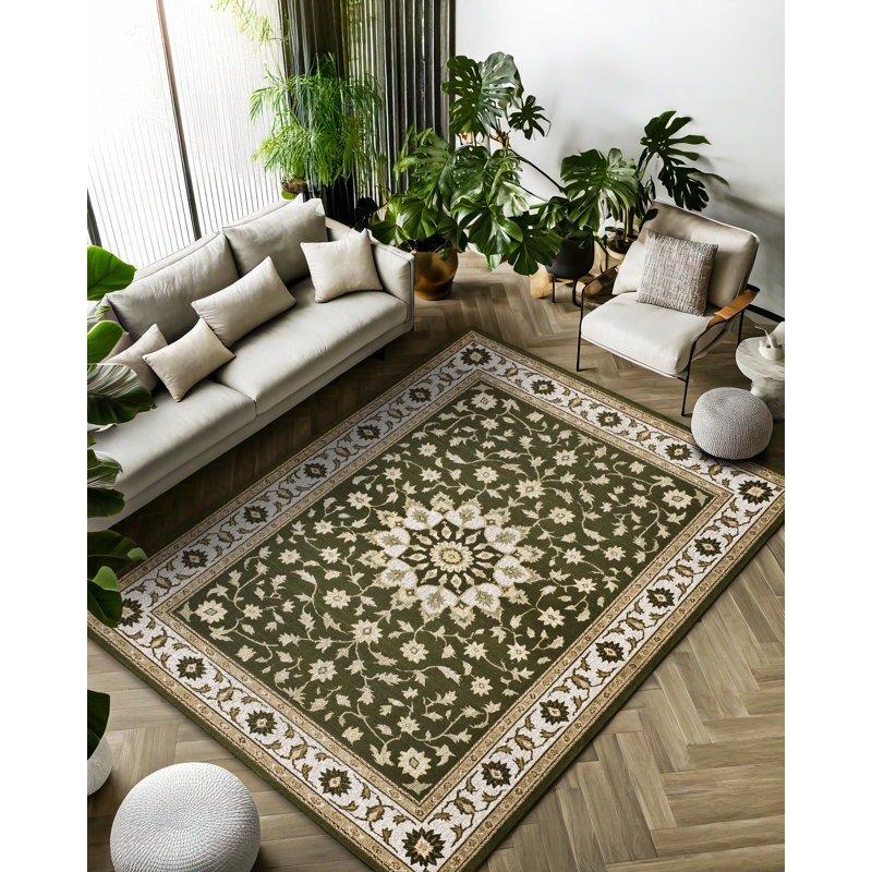 Tapis marocain beige en coton et polyester à imprimé numérique Albasa Collection, Rectangle 4 pi x 6 pi 7 po