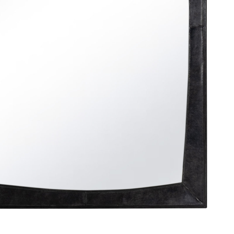 Estaban Leather Mirror Small (Cognac), Black