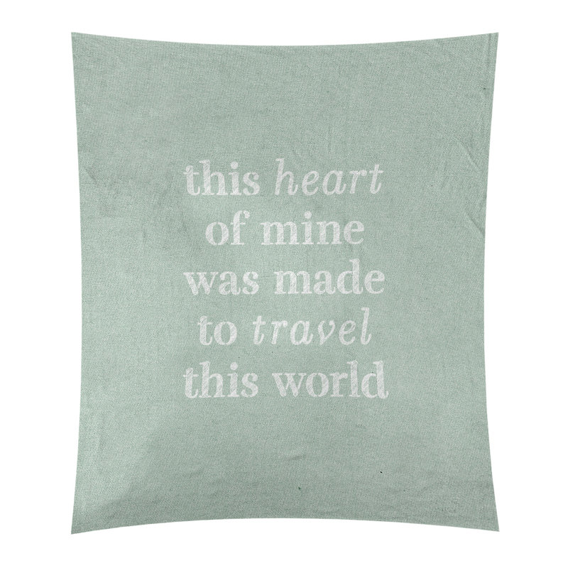 Tapisserie de polyester, voyage d’amour, H 104 po x l 88 po, Vert / blanc