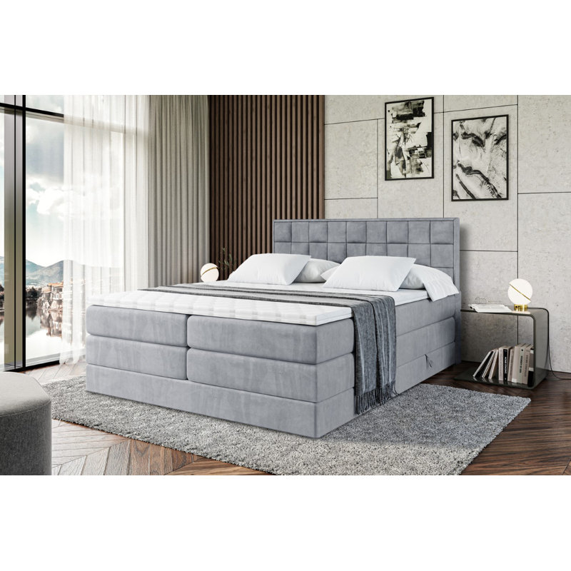 Bed, 160cm W x 200cm L, in Grey
