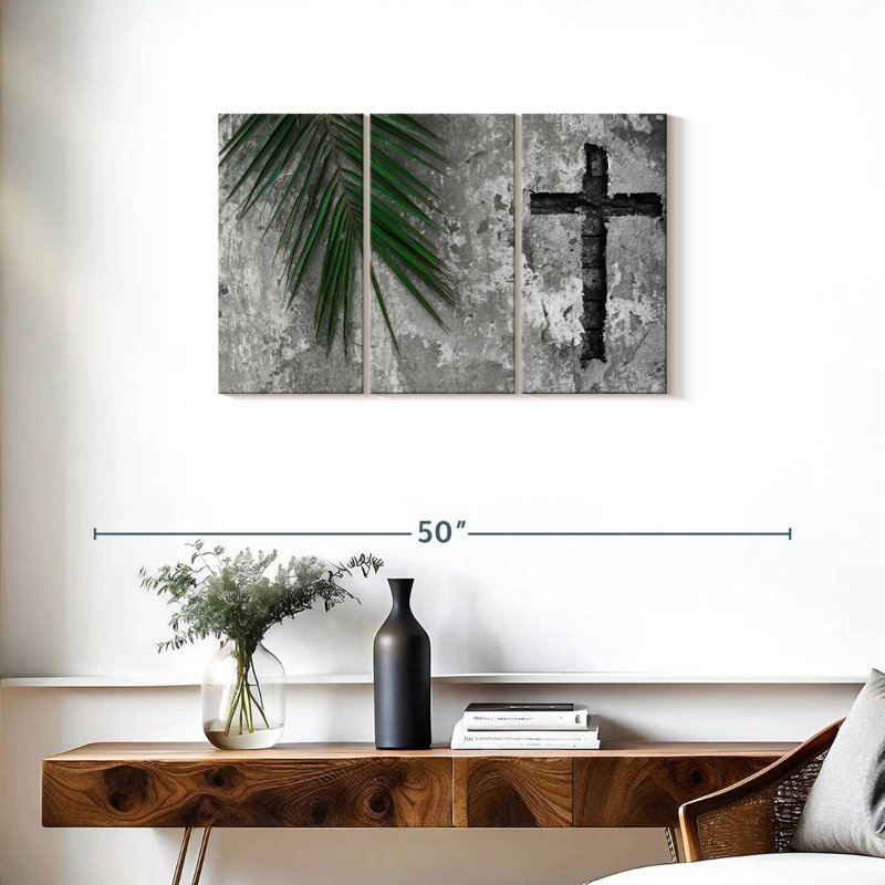Adella Grunge Cross, 20" H x 33" W