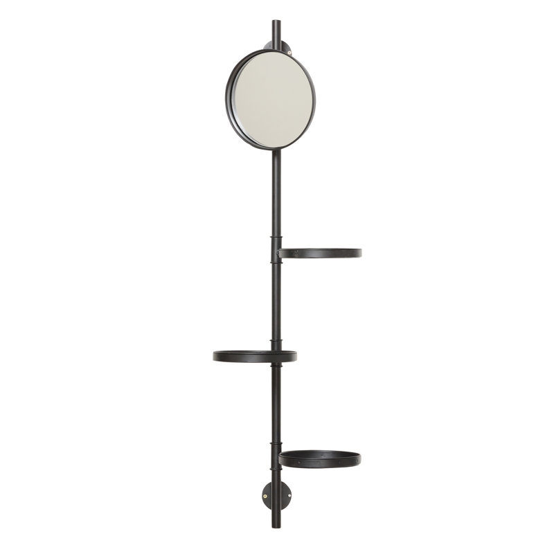Dillard Metal Wall Mirror with Shelves