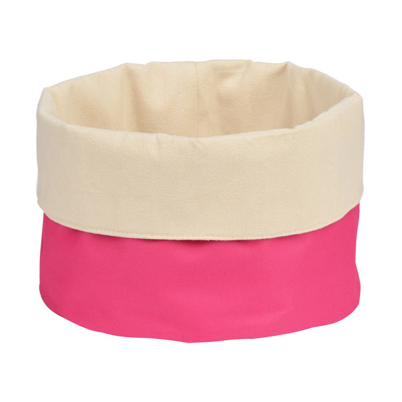 17 Stories Fabric Bread Basket, Pink/Cream