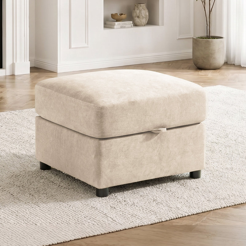 Canapé modulaire modulaire avec rangement dissimulé et porte-gobelets, 1 repose-pieds, Kaki