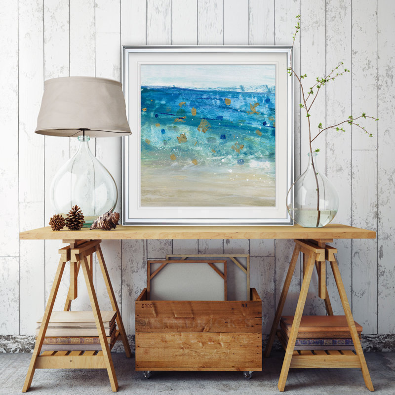 «Sea Glass Summer II», reproduction, H 37 po x l 37 po x P 1,5 po, Cadre argenté