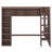 Space-Saving Wooden Loft Bed With Built-In Shelves-329945826