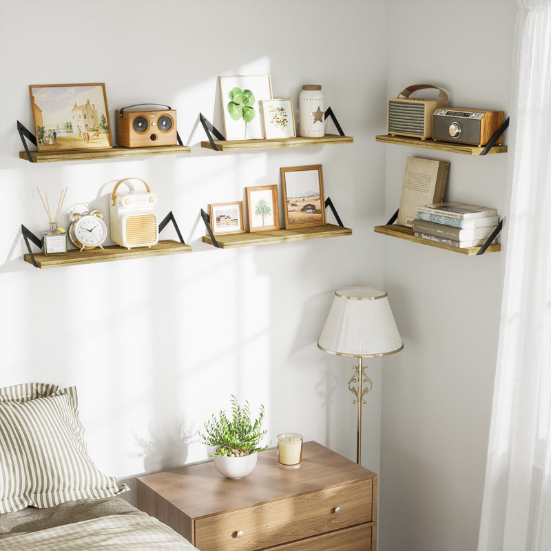 Floating Wall Shelves for Home Decor, Black
