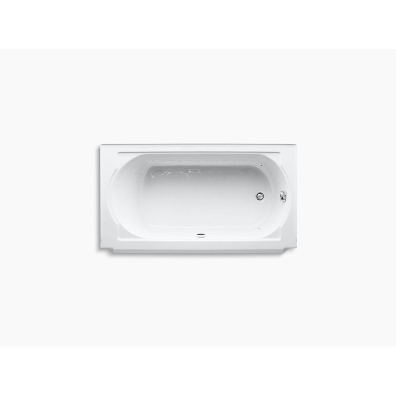 Memoirs 60" x 33.75" Alcove Air Bathtub with BubbleMassage Technology, White, White