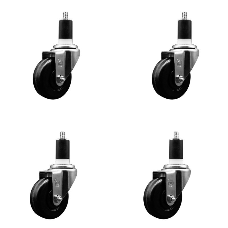 Ensemble de roulettes Phénoliques pivotantes à roulettes extensibles SCC NB 3-1 / 2 po x 1-1 / 2 po