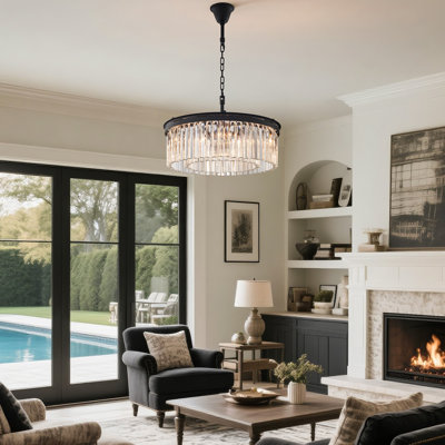 6 - Light 26" Modern Luxury Round Crystal Chandelier