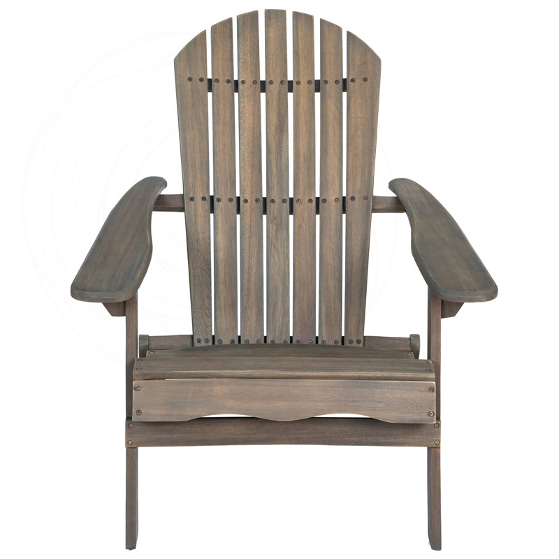 Chaise Adirondack pliante rustique avec bois d'acacia, Grey